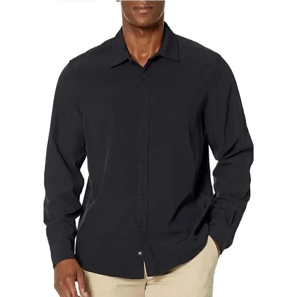 Kenneth Cole Stretch Solid Button-Down Long Sleev… - image 1